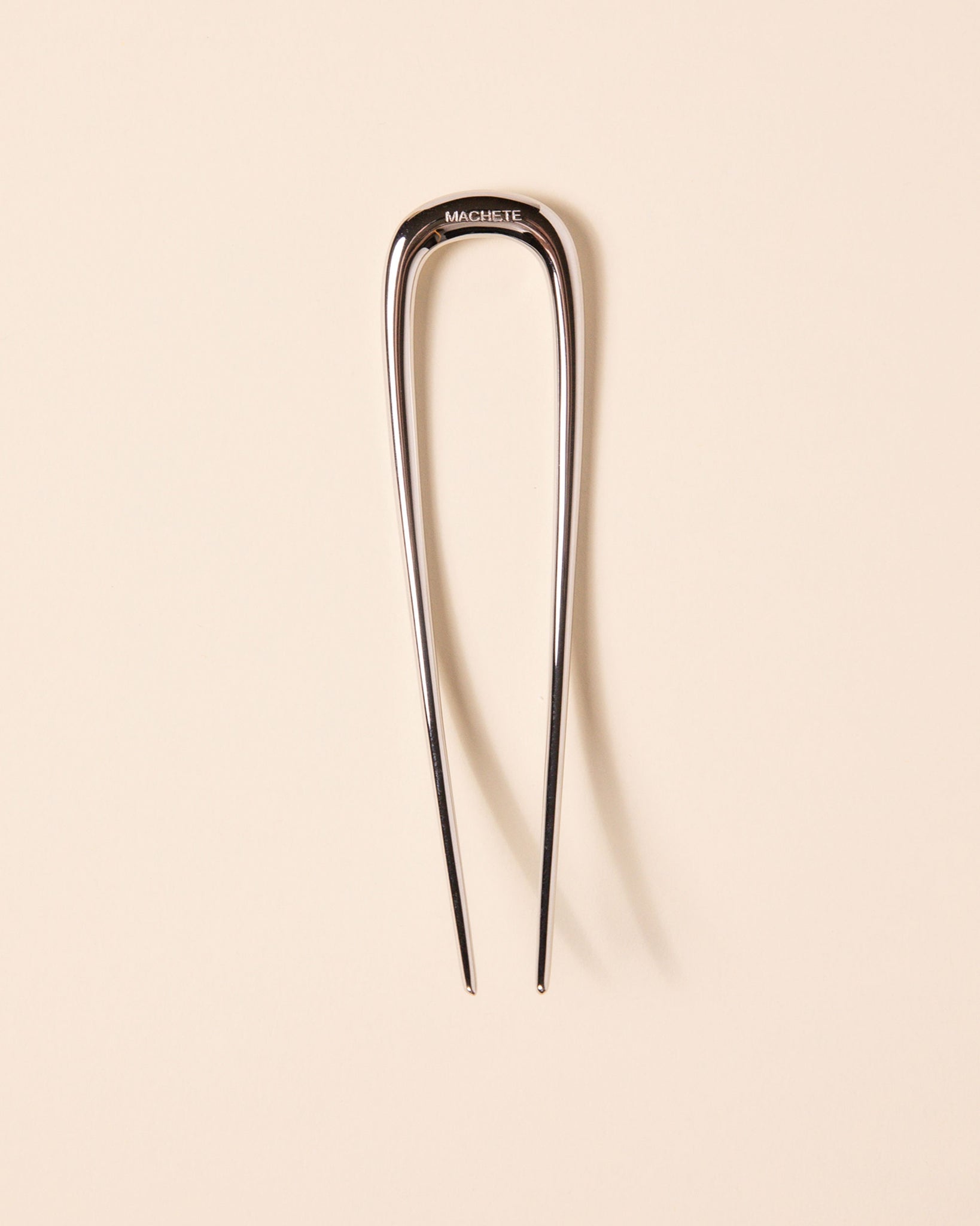 Midi Oval French Hair Pin Silver